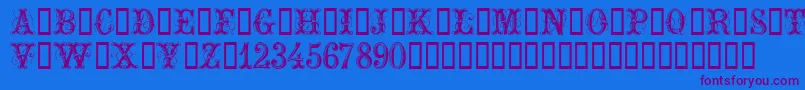 ExtraOrnamentalNo2 Font – Purple Fonts on Blue Background