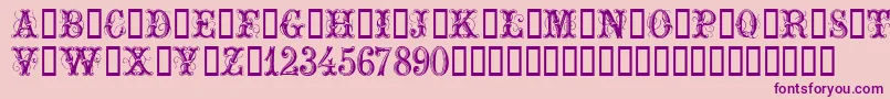 ExtraOrnamentalNo2-Schriftart – Violette Schriften auf rosa Hintergrund