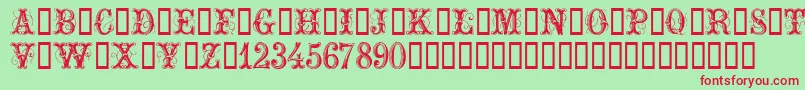 ExtraOrnamentalNo2 Font – Red Fonts on Green Background