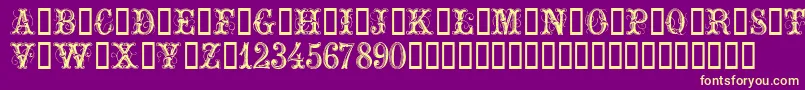 ExtraOrnamentalNo2 Font – Yellow Fonts on Purple Background