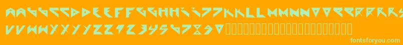 Extraterrestial Font – Green Fonts on Orange Background