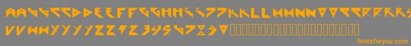 フォントExtraterrestial – オレンジの文字は灰色の背景にあります。