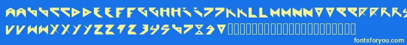 フォントExtraterrestial – 黄色の文字、青い背景