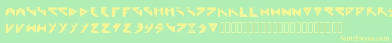 Extraterrestial-Schriftart – Gelbe Schriften auf grünem Hintergrund