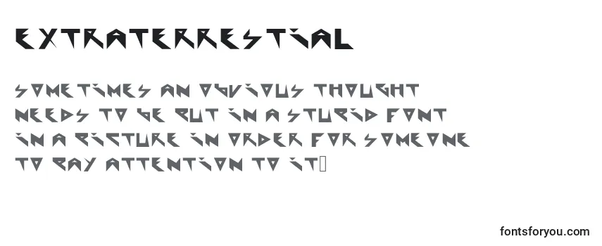 Überblick über die Schriftart Extraterrestial