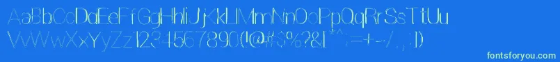 Extreme Simple Font – Green Fonts on Blue Background