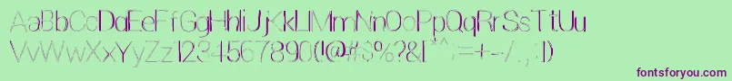 Extreme Simple Font – Purple Fonts on Green Background