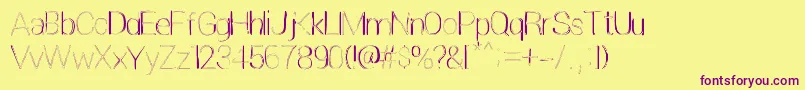 Extreme Simple Font – Purple Fonts on Yellow Background