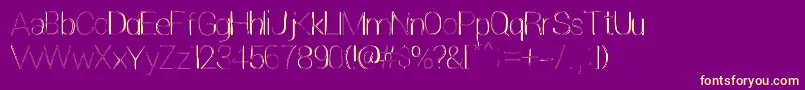 Extreme Simple-Schriftart – Gelbe Schriften auf violettem Hintergrund