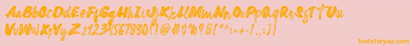 Extreme-Schriftart – Orangefarbene Schriften auf rosa Hintergrund