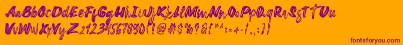 Extreme Font – Purple Fonts on Orange Background