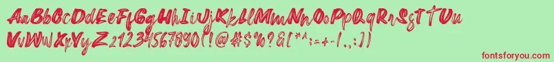 Extreme Font – Red Fonts on Green Background