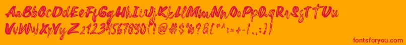 Extreme Font – Red Fonts on Orange Background