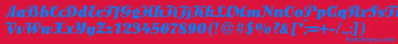 LouisBolditalic Font – Blue Fonts on Red Background