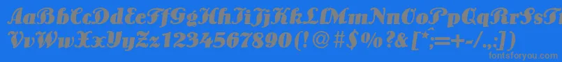 LouisBolditalic Font – Gray Fonts on Blue Background