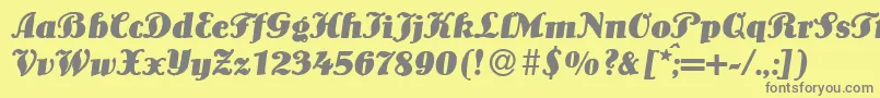 フォントLouisBolditalic – 黄色の背景に灰色の文字