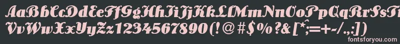 LouisBolditalic Font – Pink Fonts on Black Background