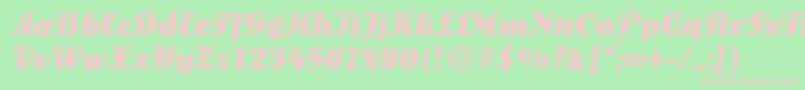 LouisBolditalic Font – Pink Fonts on Green Background