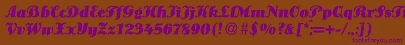 LouisBolditalic Font – Purple Fonts on Brown Background