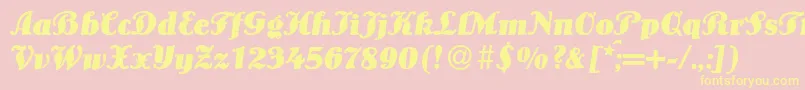 LouisBolditalic Font – Yellow Fonts on Pink Background