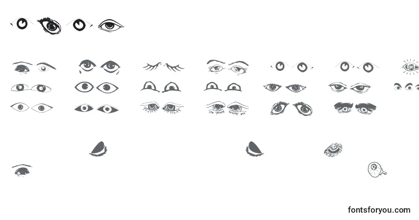 Schriftart Eyes (126282) – Alphabet, Zahlen, spezielle Symbole