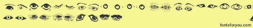 Fonte Eyes – fontes pretas em um fundo amarelo