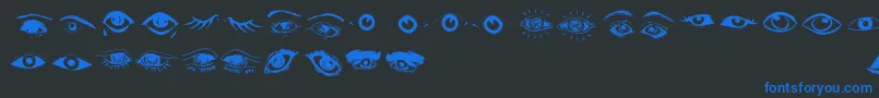 Eyes Font – Blue Fonts on Black Background