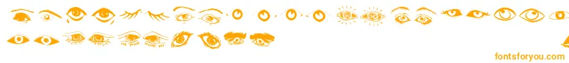 Eyes Font – Orange Fonts on White Background