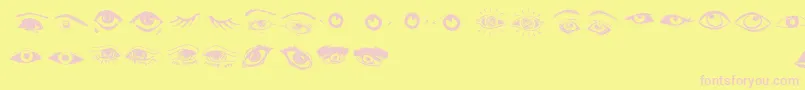 More about Eyes Font Eyes Font – Pink Fonts on Yellow Background