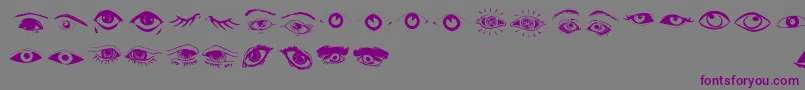 Eyes-Schriftart – Violette Schriften auf grauem Hintergrund