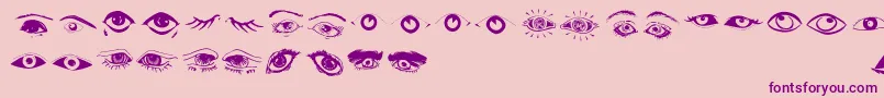 Eyes Font – Purple Fonts on Pink Background