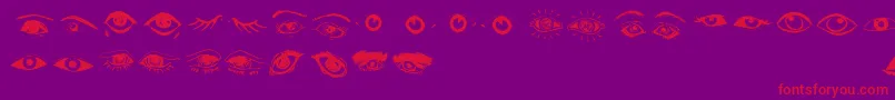 Eyes-Schriftart – Rote Schriften auf violettem Hintergrund