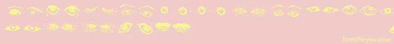 Eyes Font – Yellow Fonts on Pink Background