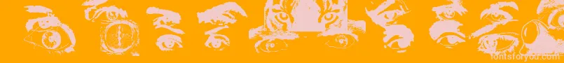 Police EYESPY – polices roses sur fond orange