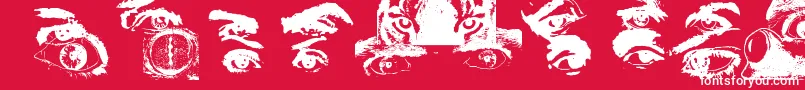 EYESPY Font – White Fonts on Red Background