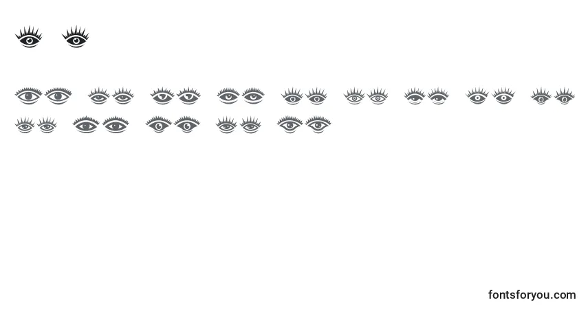 Czcionka Eyez – alfabet, cyfry, specjalne znaki