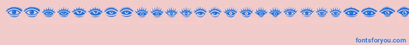 Eyez Font – Blue Fonts on Pink Background