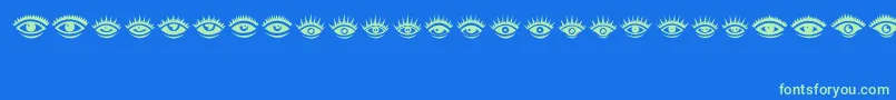 Eyez Font – Green Fonts on Blue Background