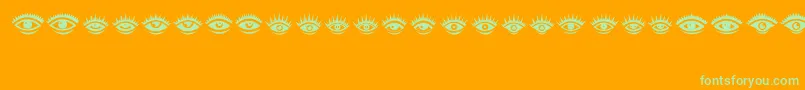 Eyez Font – Green Fonts on Orange Background