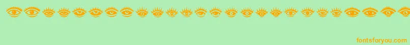 Eyez Font – Orange Fonts on Green Background