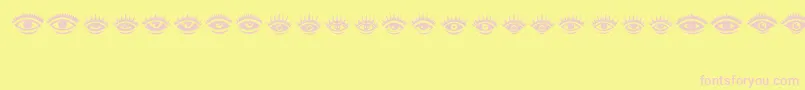 Eyez-fontti – vaaleanpunaiset fontit keltaisella taustalla