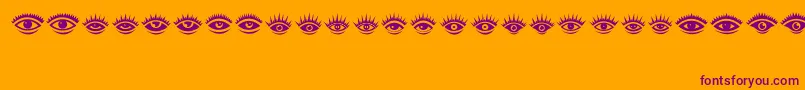 Eyez-fontti – violetit fontit oranssilla taustalla