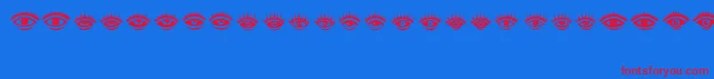 Eyez-Schriftart – Rote Schriften auf blauem Hintergrund