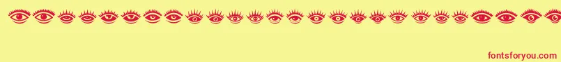 Eyez Font – Red Fonts on Yellow Background