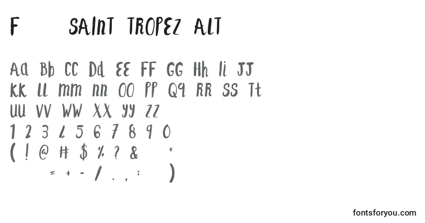 Шрифт F    SAINT TROPEZ ALT – алфавит, цифры, специальные символы