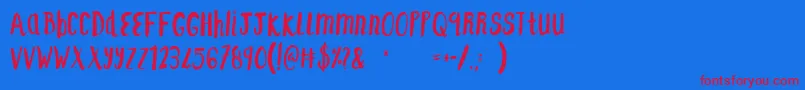 F    SAINT TROPEZ ALT Font – Red Fonts on Blue Background