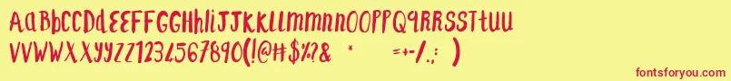 F    SAINT TROPEZ ALT Font – Red Fonts on Yellow Background