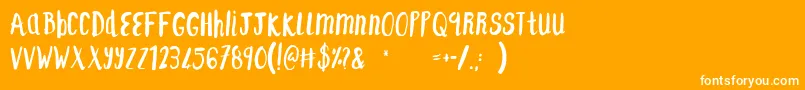 F    SAINT TROPEZ ALT-Schriftart – Weiße Schriften auf orangefarbenem Hintergrund