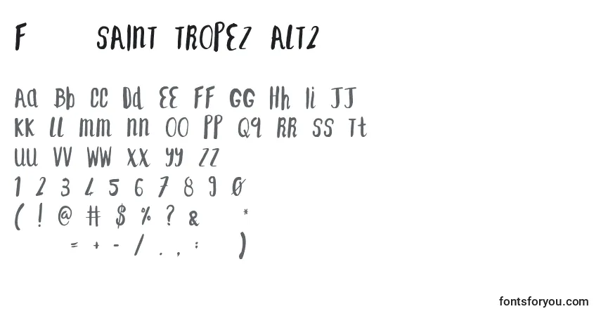 A fonte F    SAINT TROPEZ ALT2 – alfabeto, números, caracteres especiais