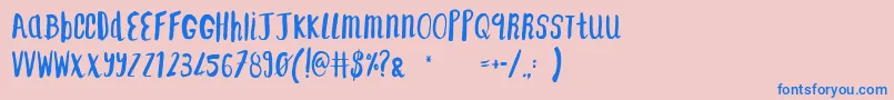 F    SAINT TROPEZ ALT2-Schriftart – Blaue Schriften auf rosa Hintergrund